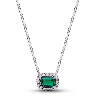 Pandora Moments Collane Donna Collana Punto Luce Rettangolo Verde - 394503C01