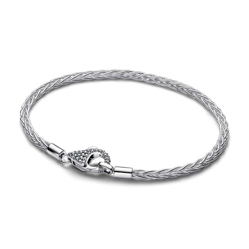 Pandora Moments Bracciale Donna Bracciale Maglia Coda di Volpe con Chiusura Pavè  - 594462C01