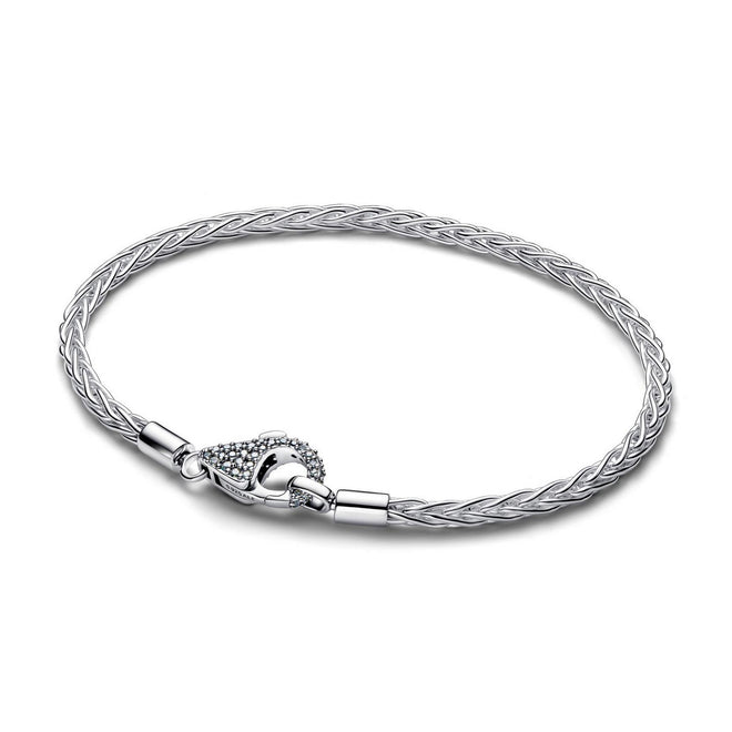 Pandora Moments Bracciale Donna Bracciale Maglia Coda di Volpe con Chiusura Pavè  - 594462C01