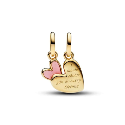 Pandora Moments Charm Donna Pendente Unione di Cuori Mamma e Figlia divisibile<br /> - 763766C01