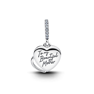 Pandora Moments Charm Donna Pendente Doppio Cuore Mamma Sei Bellissima - 794456C01