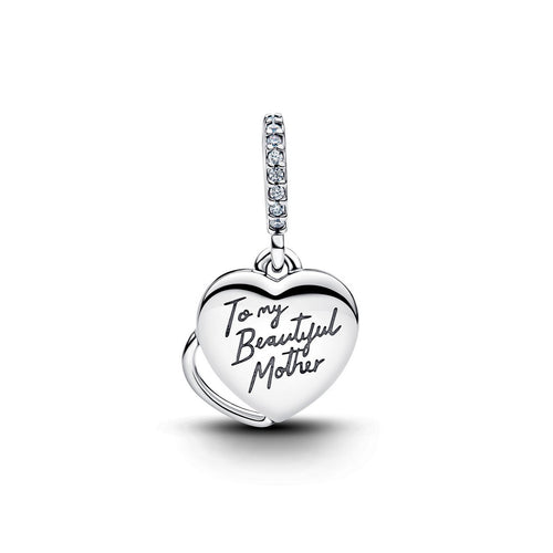 Pandora Moments Charm Donna Pendente Doppio Cuore Mamma Sei Bellissima - 794456C01