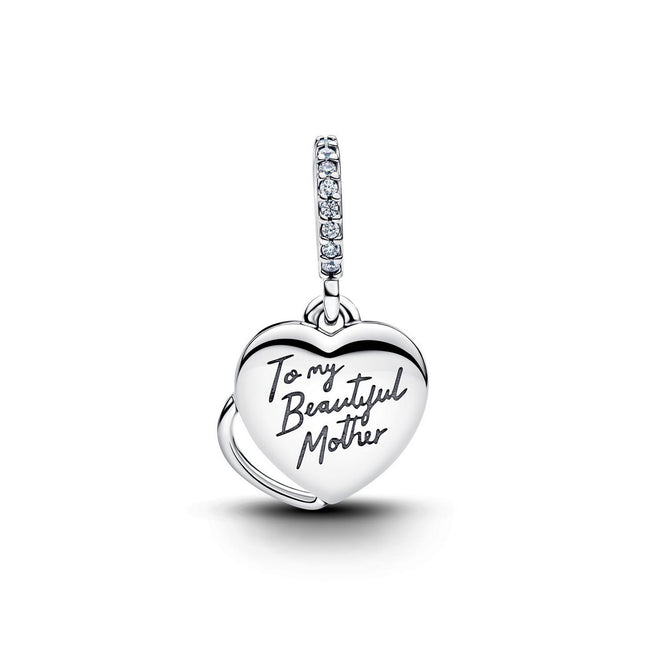 Pandora Moments Charm Donna Pendente Doppio Cuore Mamma Sei Bellissima - 794456C01