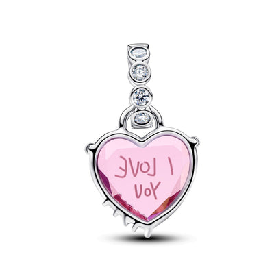 Pandora Moments Charm Donna Pendente Cuore Rosa Ti Voglio Bene Mamma - 794464C01