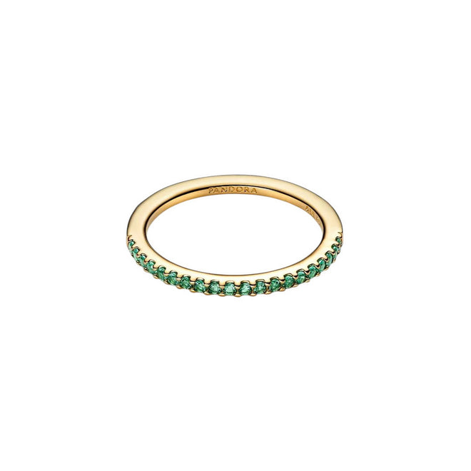 PANDORA Anello Fascia Sottile Verde Pavé - 162999C03