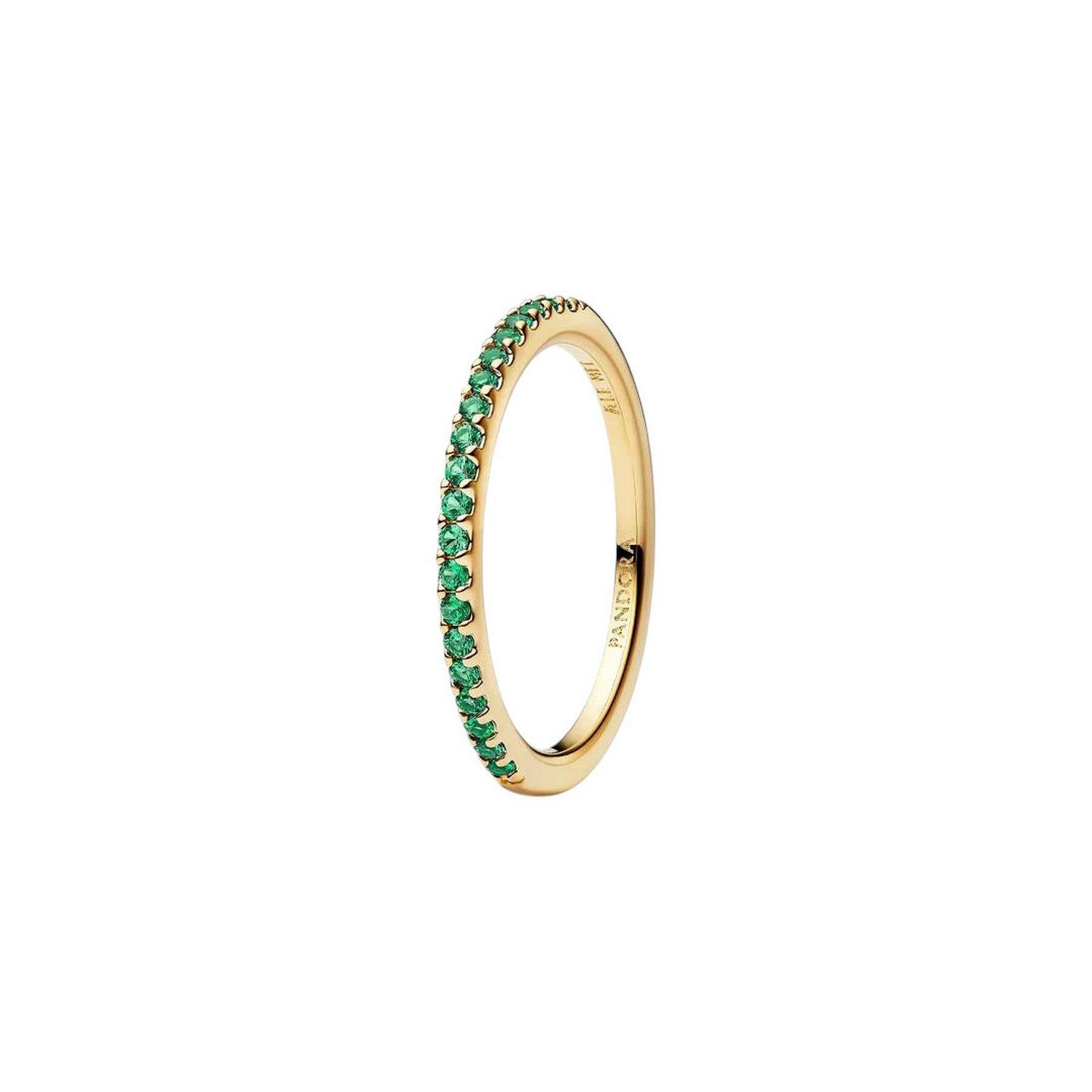 PANDORA Anello Fascia Sottile Verde Pavé - 162999C03