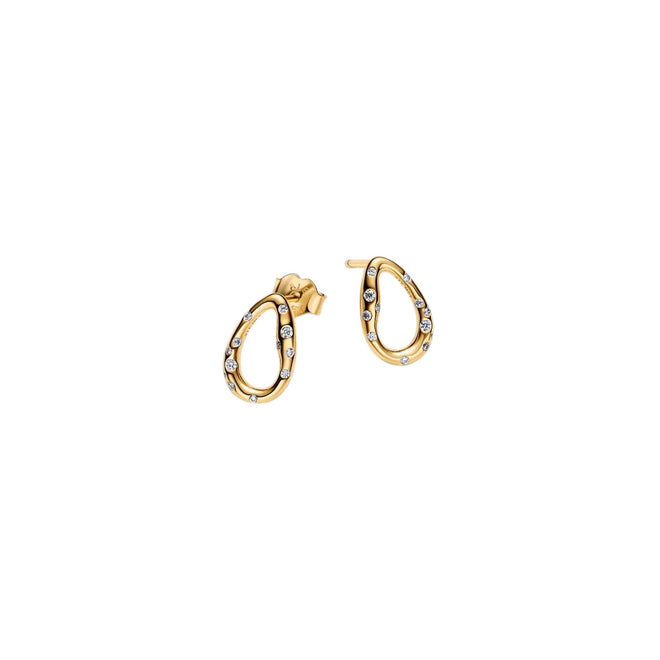 PANDORA Orecchini Donna Ovale Linea Sinuosa con Pietre Luminose - 264659C01