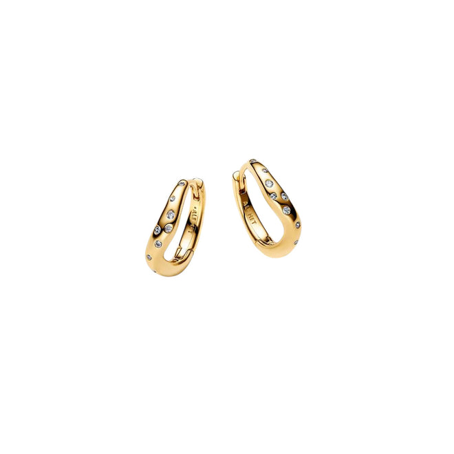 PANDORA Orecchini Cerchi Linea Sinuosa con Pietre Luminose - 264663C01