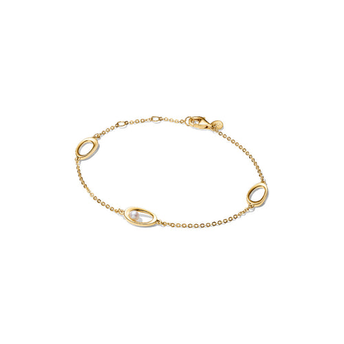 PANDORABracciale Ovali Linea Sinuosa e Perla D'Acqua Dolce Coltivata - 564677C01