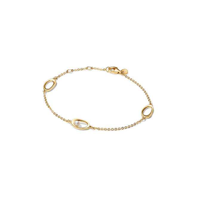 PANDORABracciale Ovali Linea Sinuosa e Perla D'Acqua Dolce Coltivata - 564677C01