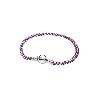 PANDORA Bracciale Intreccio Tessuto Viola - 593816C03