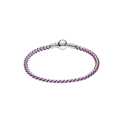 PANDORA Bracciale Intreccio Tessuto Viola - 593816C03
