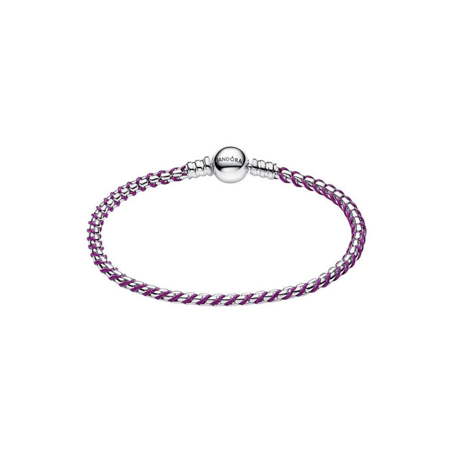 PANDORA Bracciale Intreccio Tessuto Viola - 593816C03