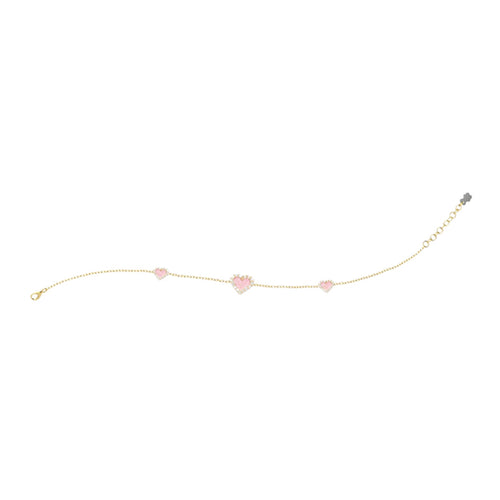 Bracciale Bambina Cuori Rosa Argento Nanan - NAN0470