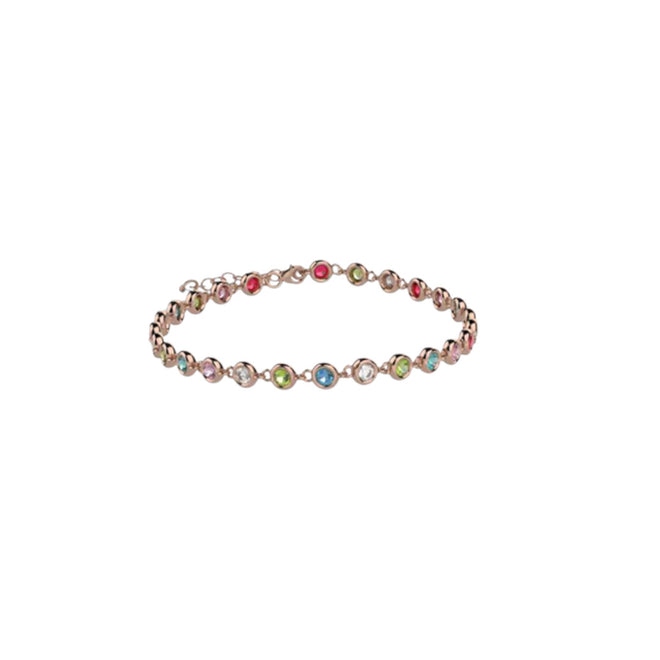 Bracciale Tennis in Argento 925 con pietre colorate - NAN0525