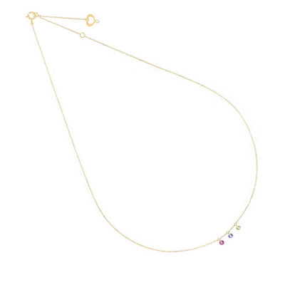 Girocollo Donna Mamn et SOphie 18KT Pietre Nude ROSA VIOLA E VERDE - gcnud3rtp