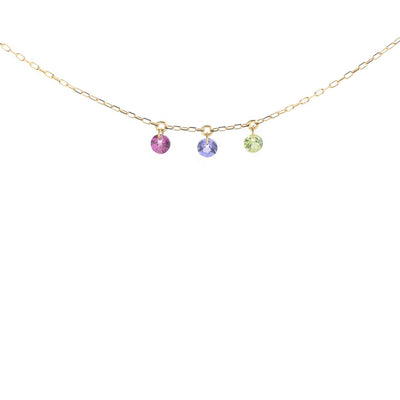 Girocollo Donna Mamn et SOphie 18KT Pietre Nude ROSA VIOLA E VERDE - gcnud3rtp