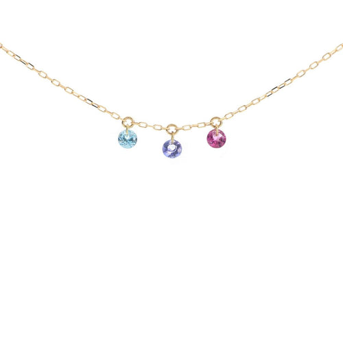 Girocollo Donna Maman et Sophie Pietre Nude AZZURRO VIOLA E ROSA - gcnud3tatr