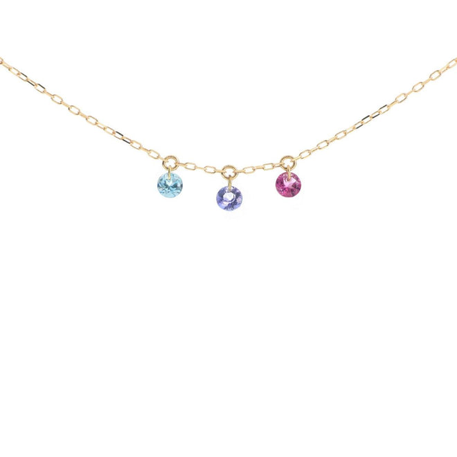 Girocollo Donna Maman et Sophie Pietre Nude AZZURRO VIOLA E ROSA - gcnud3tatr