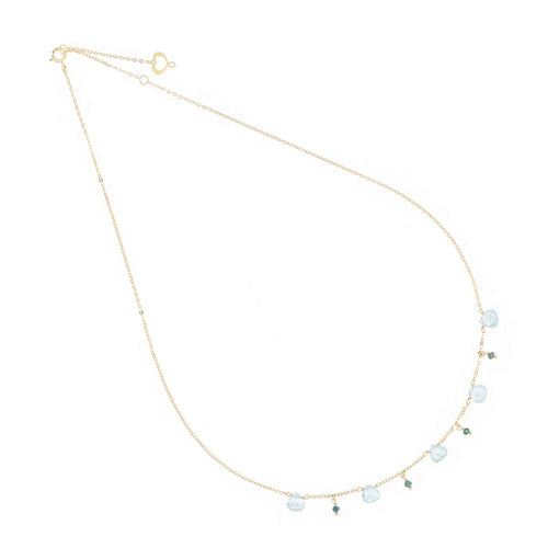 Girocollo Donna Mamn et Sophie 18KT Drops Topazio AZZURRO E Diamanti VERDI- gcdrp5ta4dv