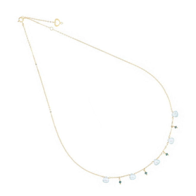 Girocollo Donna Mamn et Sophie 18KT Drops Topazio AZZURRO E Diamanti VERDI- gcdrp5ta4dv