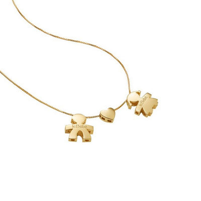 Collana LeBebè I Tesorini con sagoma bimbo, cuore e bimba in oro giallo -  LBB918/MF