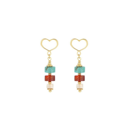 Orecchini Donna Maman Et Sophie Madreterra Turchese Brown - orusa4atdc