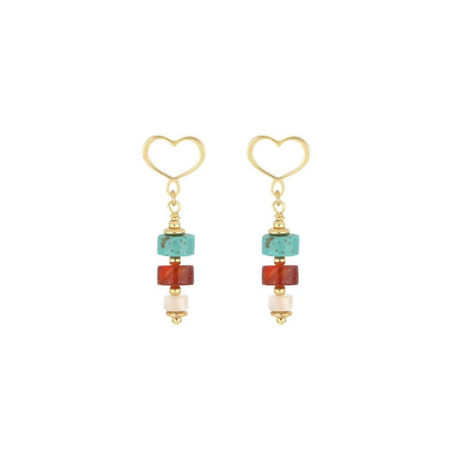 Orecchini Donna Maman Et Sophie Madreterra Turchese Brown - orusa4atdc