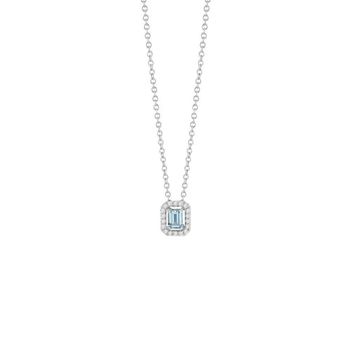 Salvini Collana Donna Dora in oro bianco con diamanti e acquamarina - 20114530