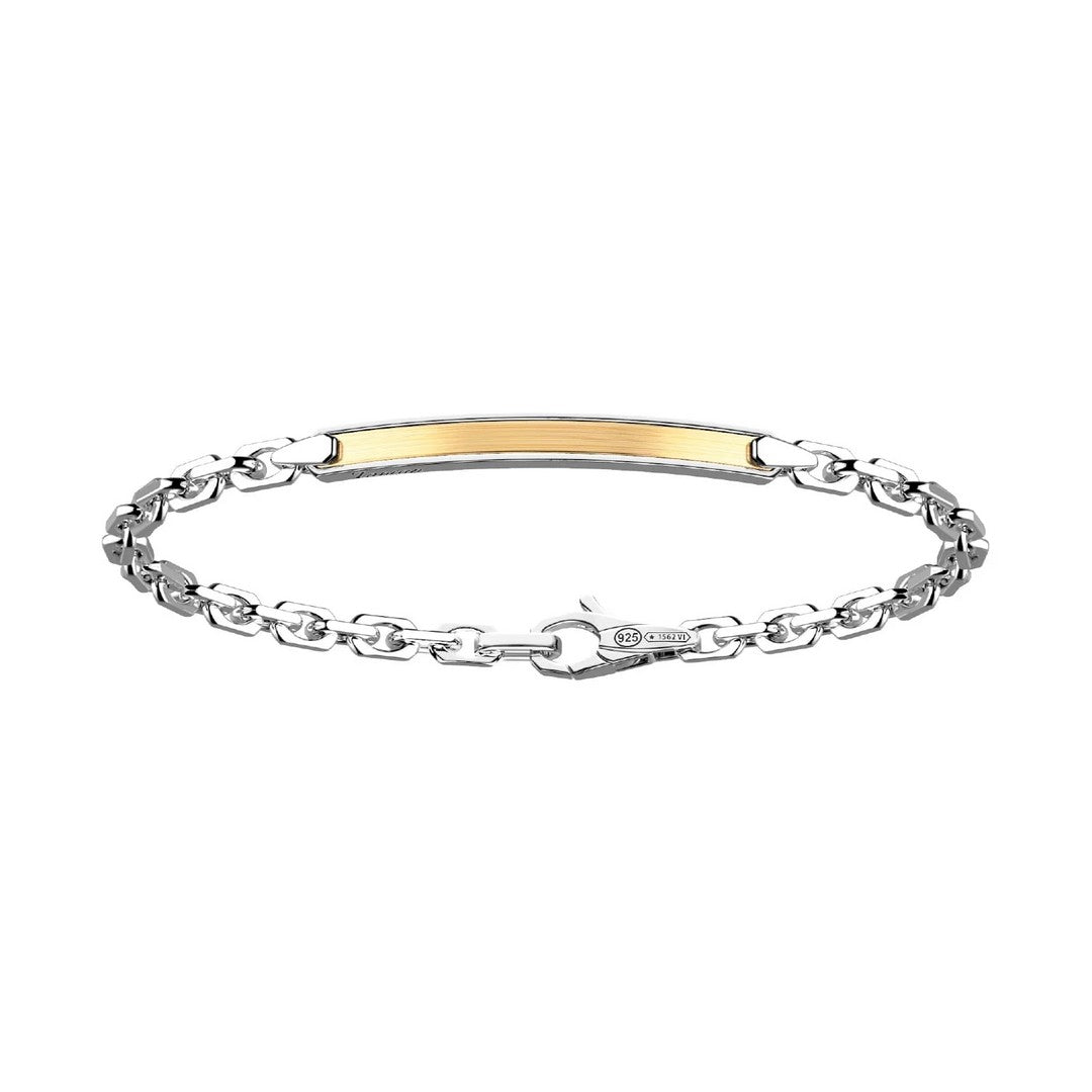 Bracciale Uomo Zancan in argento con targa oro - ESB443G