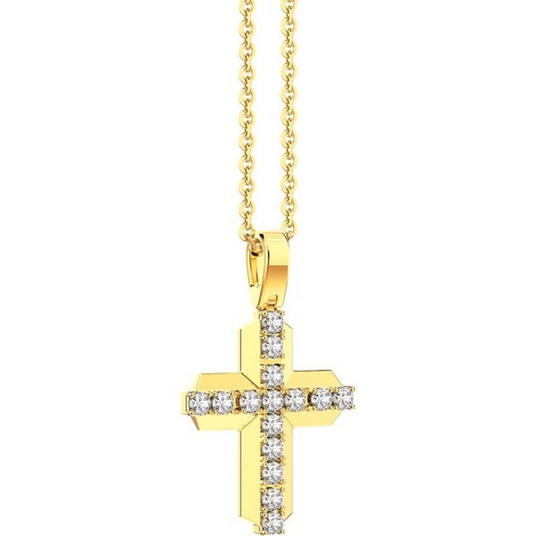 Collana Uomo Zancan oro giallo e diamanti con croce - UC175GB