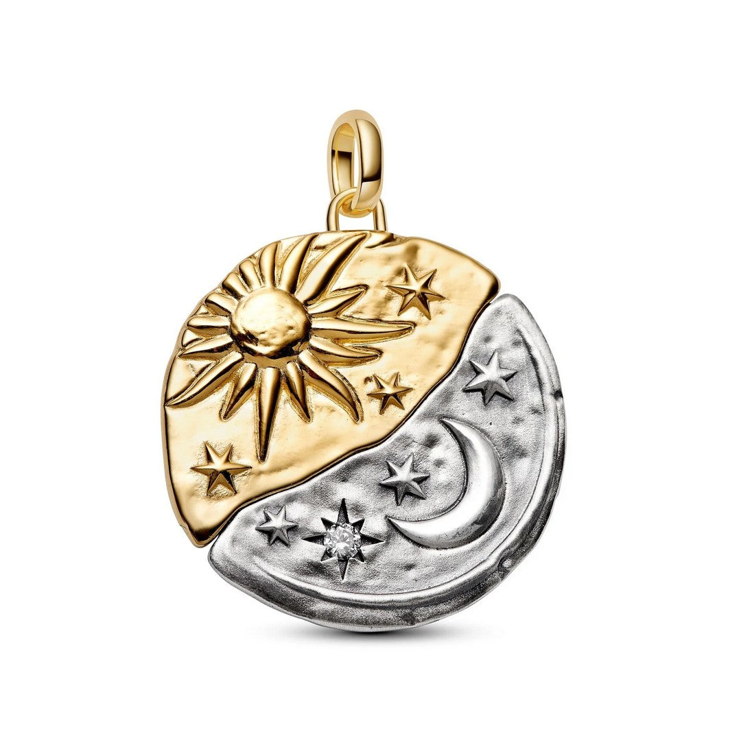 Pandora Charms Charm Medallion XL Sole e Luna "Per Aspera Ad Astra" - 764806C01