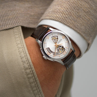Hamilton Orologio Uomo Jazzmaster Open heart A40-sr-l-br, H32565555 - Gioielleria De Patto