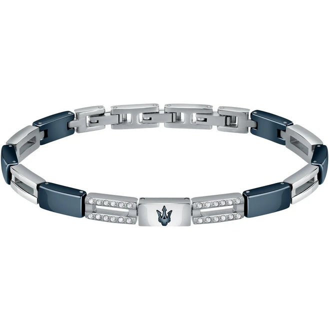 Bracciale Uomo Maserati Br.Ceramic+Ip Blu. Trident - JM223ATZ23 - Gioielleria De Patto