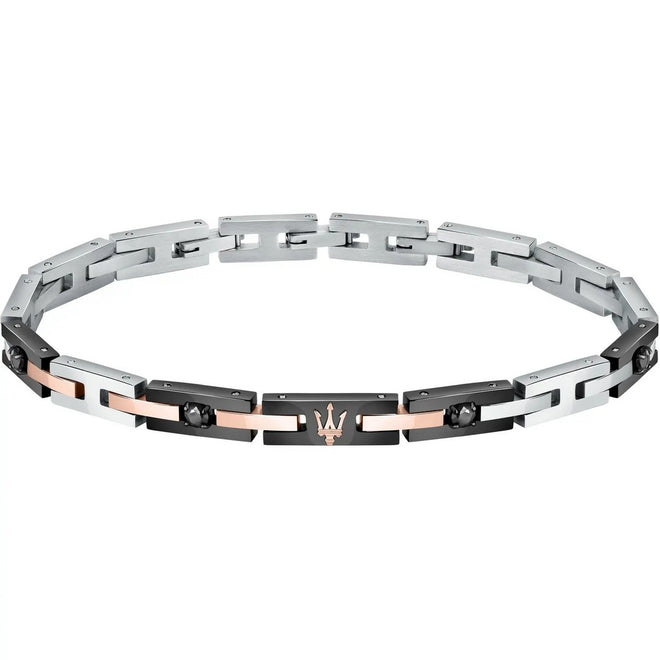 Bracciale Uomo Maserati J Br. Rg&Blk+Bk. Crystals - JM422ATJ09 - Gioielleria De Patto
