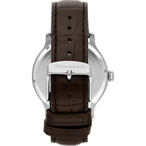 Orologio Uomo Maserati Epoca 3H Blue Dial Brown Strap - R8851118016 - Gioielleria De Patto