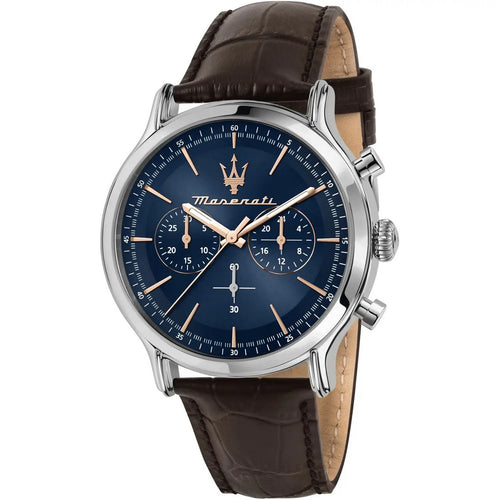 Orologio Uomo Maserati Epoca Chr Blue Dial Brown St - R8871618014 - Gioielleria De Patto