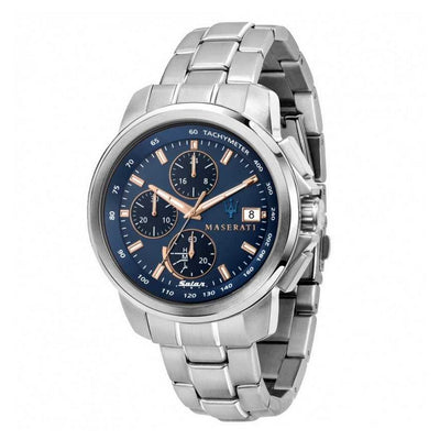 Orologio Uomo Maserati Successo Solar 44Mm Blue Dial Br Ss - R8873645004 - Gioielleria De Patto