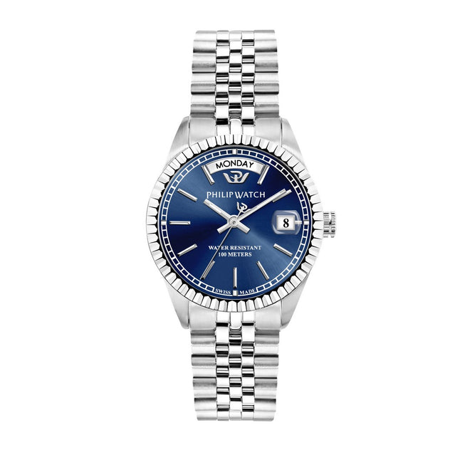 Philip Watch Caribe 35Mm 3H Blue Dial Ss Br