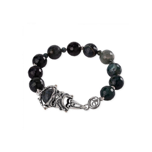 Bracciale Donna Gerardo Sacco maschere e agate sfaccettate verdi - 28025ve - Gioielleria De Patto