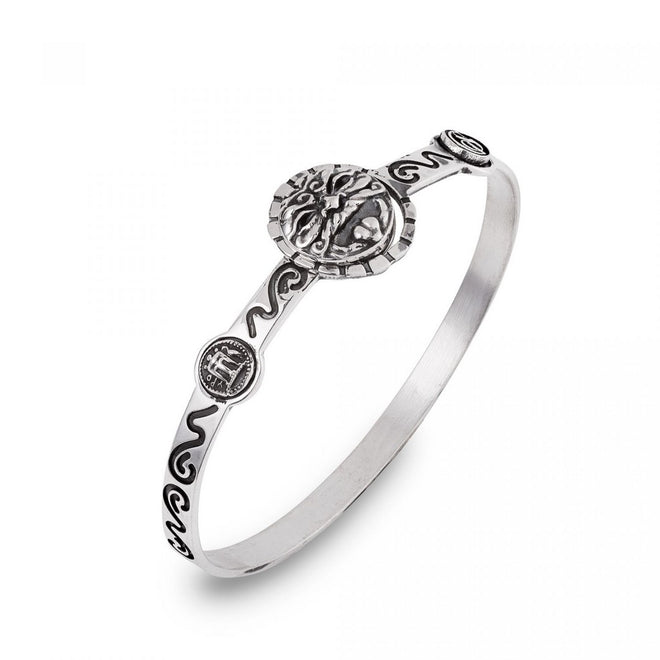 Bracciale Donna Gearado Sacco rigido a scatto con maschera greca e logo - 32366 - Gioielleria De Patto