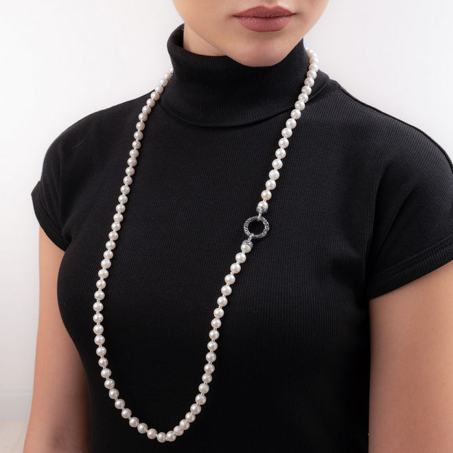 Collana Donna Gerardo Sacco Con Chiusura in Argento e Perle Chanel - 27867