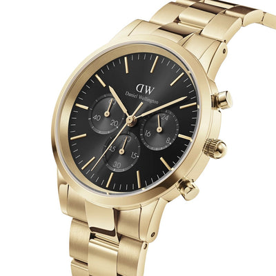 Orologio Uomo Daniel Wellington Iconic Chronograph Link Onyx G - DW00100641 - Gioielleria De Patto