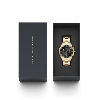 Orologio Uomo Daniel Wellington Iconic Chronograph Link Onyx G - DW00100641 - Gioielleria De Patto