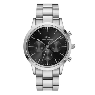 Orologio Uomo Daniel Wellington Iconic Chronograph Link Onyx S - DW00100645 - Gioielleria De Patto