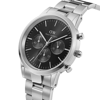 Orologio Uomo Daniel Wellington Iconic Chronograph Link Onyx S - DW00100645 - Gioielleria De Patto