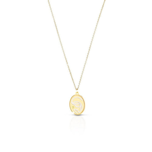 Collana Donna leBebè Proteggimi Oro Giallo Madonnina e Cuore - PMG083