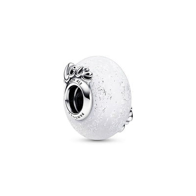 Charm Donna Pandora Vetro di Murano Bianco Mom e Love - 792655C00 - Gioielleria De Patto