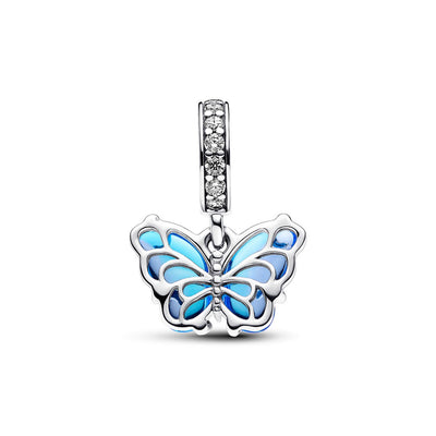 Charm Donna Pandora Pendente Farfalla Vetro di Murano Blu - 792698C01 - Gioielleria De Patto