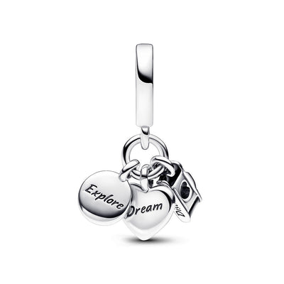 Charm Donna Pandora Pendente Fotocamera, Cuore e Bussola - 792703C01 - Gioielleria De Patto
